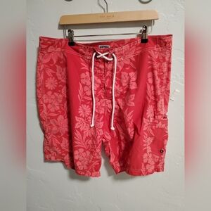 Red Floral Men's Swim Shorts